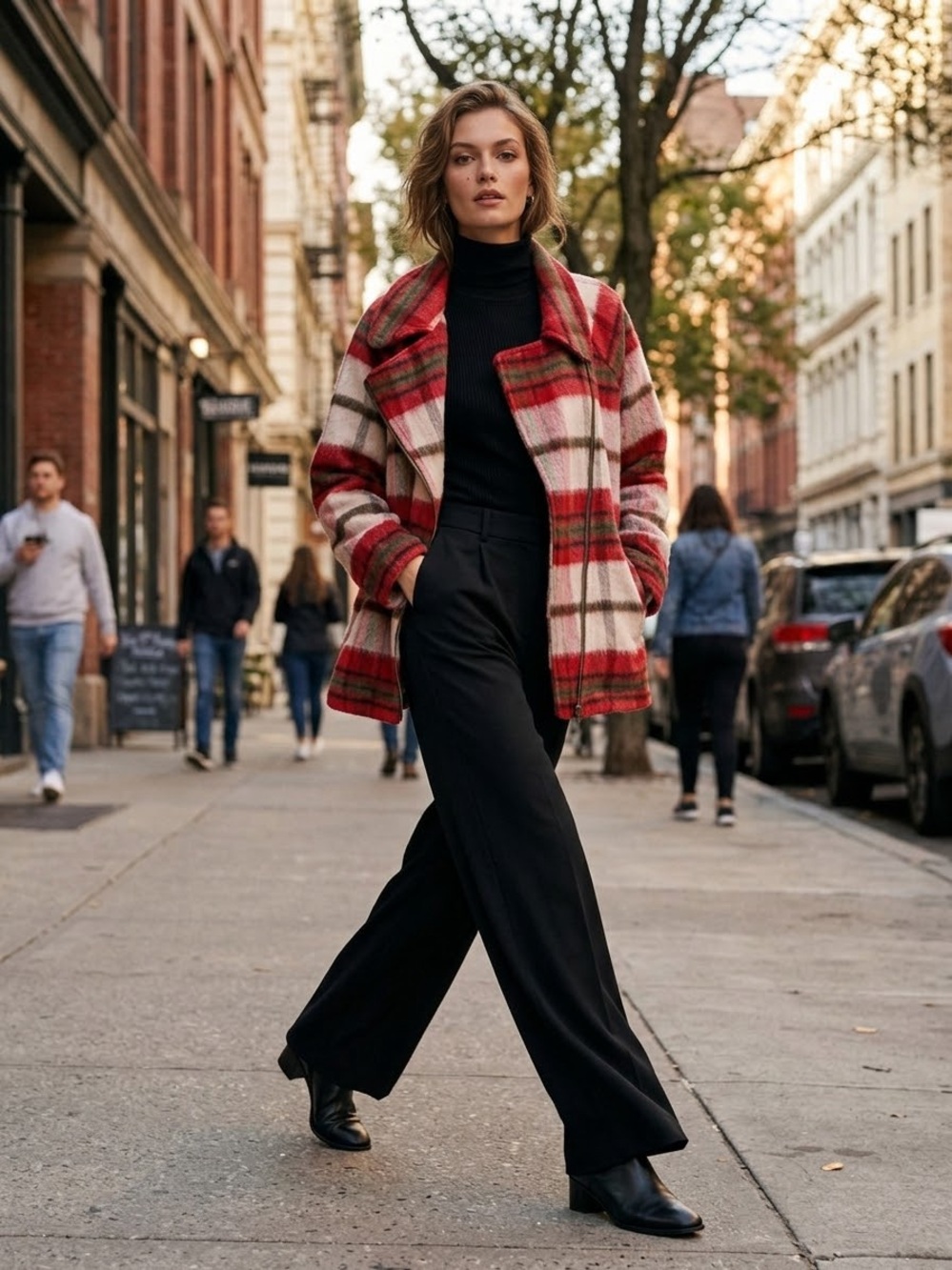 Cabi Size XL Red Plaid Jacket
